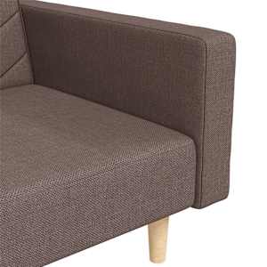 2místná rozkládací pohovka se 2 polštáři taupe textil - obrázek 9