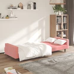 vidaXL Schlafsofa 2-Sitzer Rosa Samt
