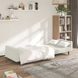 vidaXL Schlafsofa 2-Sitzer Creme Samt