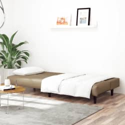 vidaXL Schlafsofa 2-Sitzer Cappuccino-Braun Kunstleder