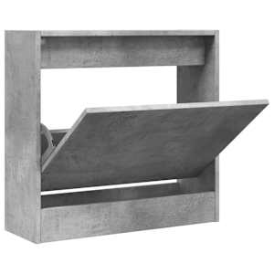 vidaXL jalatsikapp, betoonhall, 60 x 21 x 57 cm, tehispuit