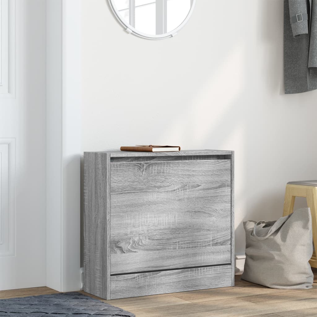 vidaXL Schoenenkast 60x21x57 cm bewerkt hout grijs sonoma eikenkleurig afbeelding