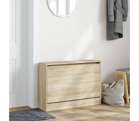 vidaXL Armoire &agrave; chaussures ch&ecirc;ne sonoma 80x21x57 cm bois d'ing&eacute;nierie