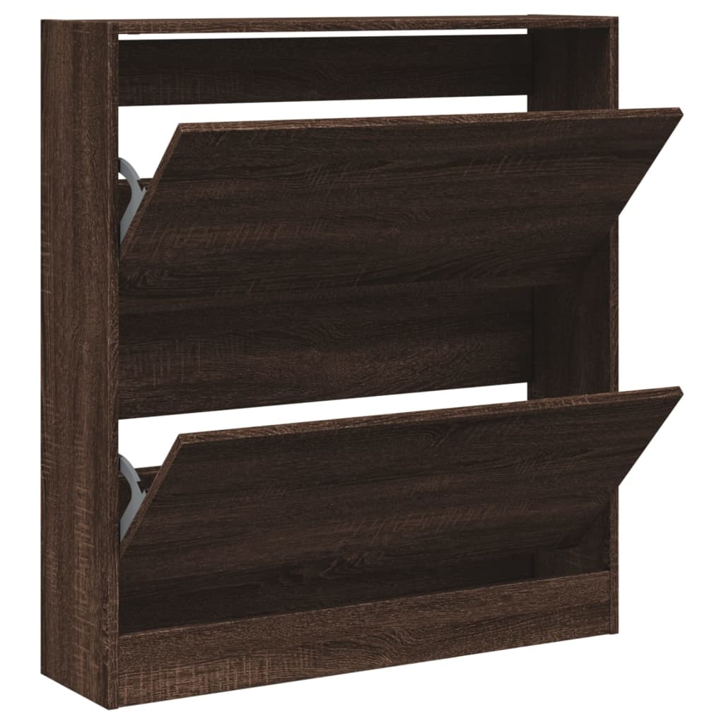vidaXL Botník hnědý dub 80 x 21 x 87,5 cm kompozitní dřevo