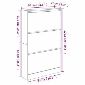 Botník dub sonoma 80 x 21 x 125,5 cm kompozitní dřevo - obrázek 9