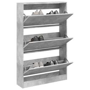 Botník betonově šedý 80 x 21 x 125,5 cm kompozitní dřevo - obrázek 1
