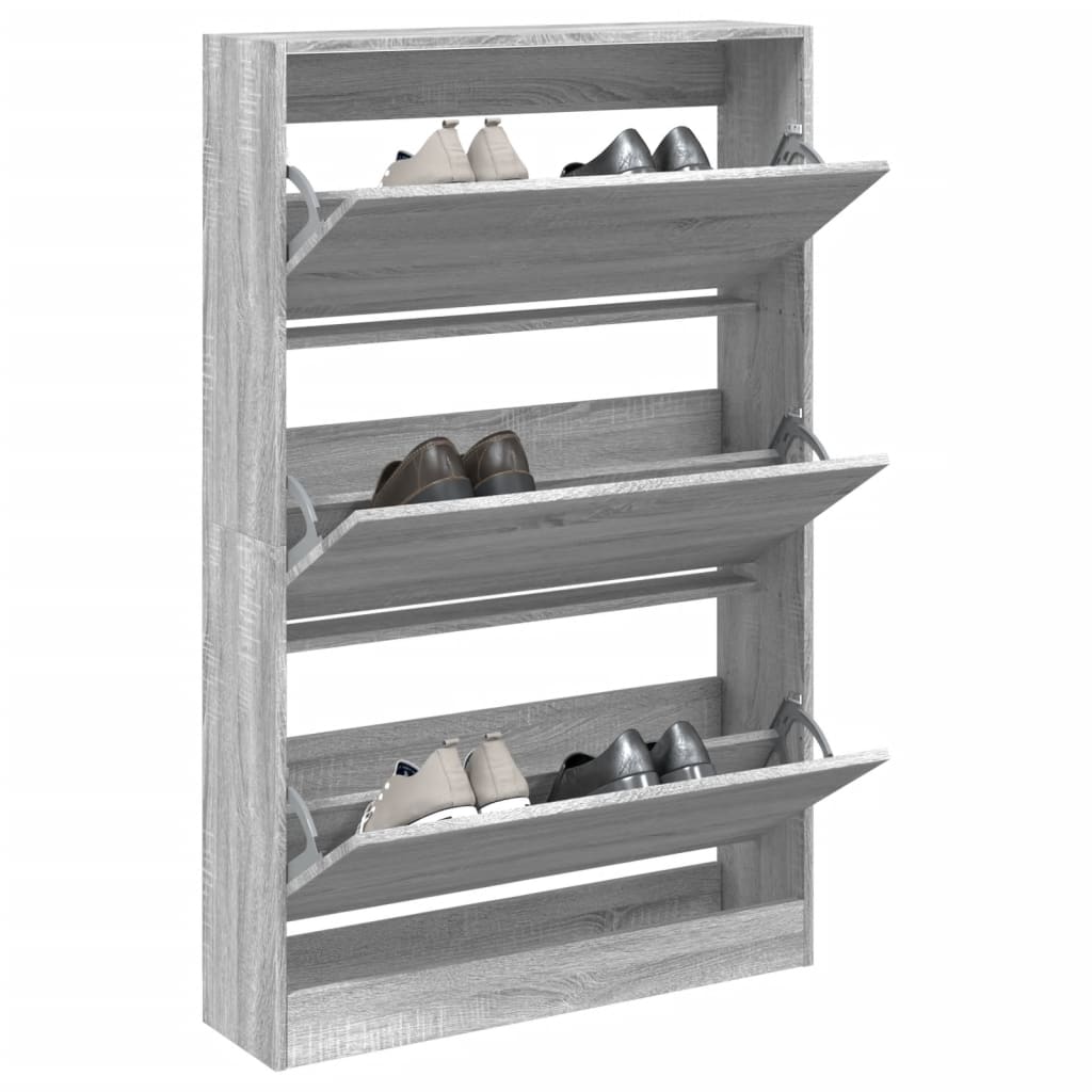 vidaXL Schuhschrank Grau Sonoma 80x21x125,5 cm Holzwerkstoff