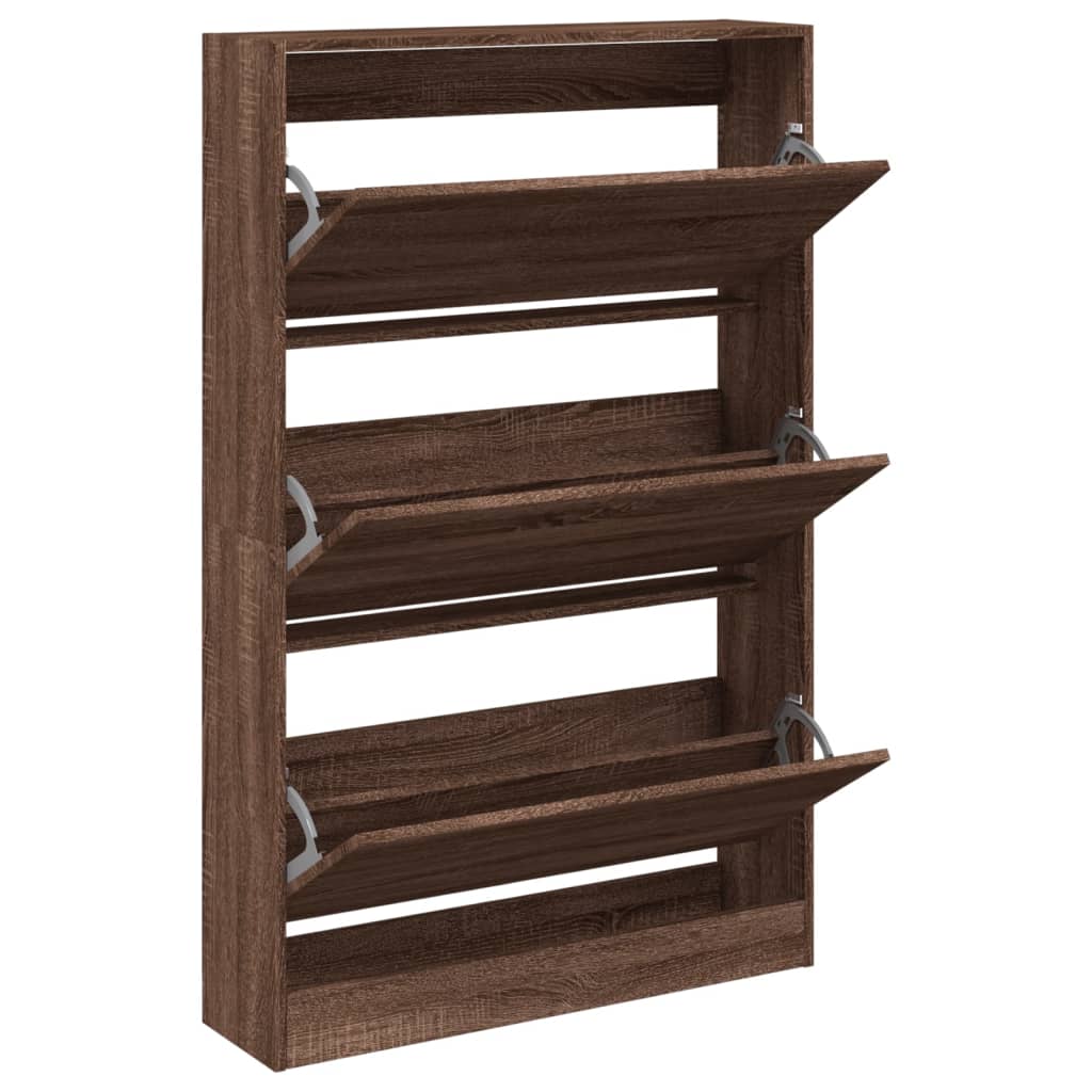 vidaXL Botník hnědý dub 80 x 21 x 125,5 cm kompozitní dřevo