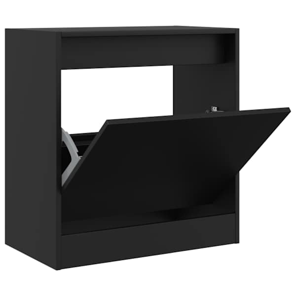 vidaXL jalatsikapp, must, 60 x 34 x 63,5 cm, tehispuit