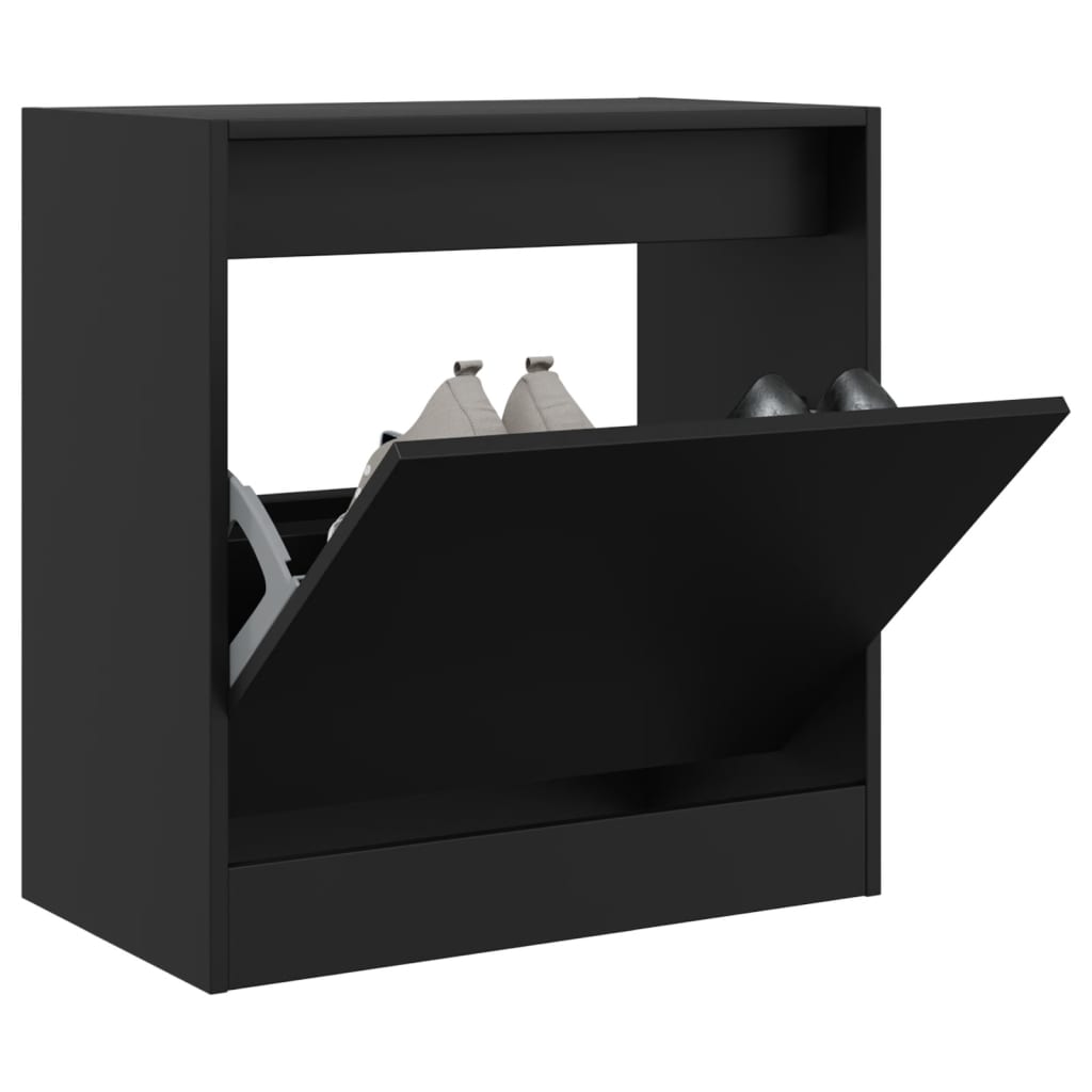vidaXL Pantofar, negru, 60x34x63,5 cm, lemn compozit