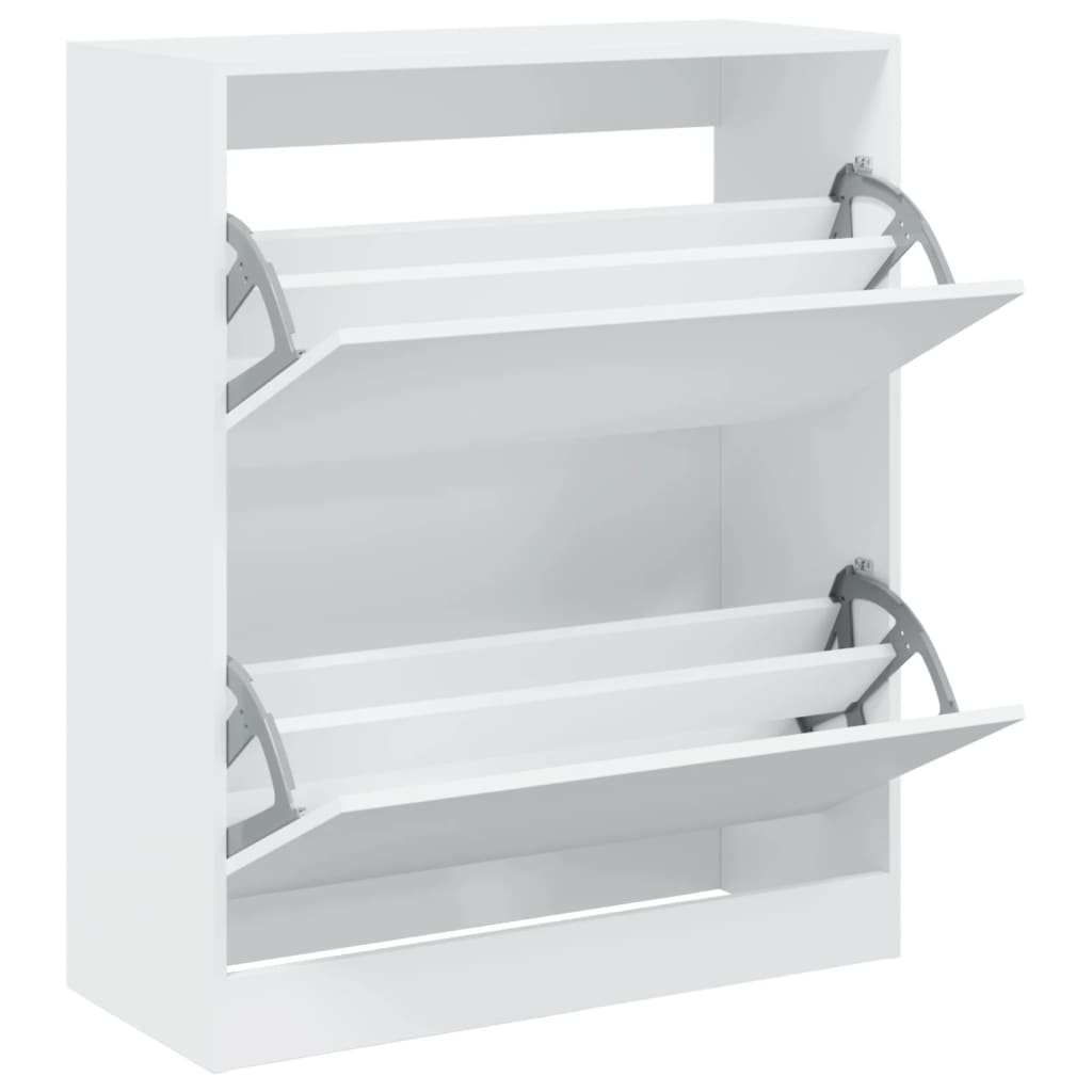 vidaXL Botník biely 80x34x96,5 cm kompozitné drevo