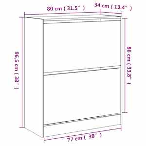 Botník kouřový dub 80 x 34 x 96,5 cm kompozitní dřevo - obrázek 9