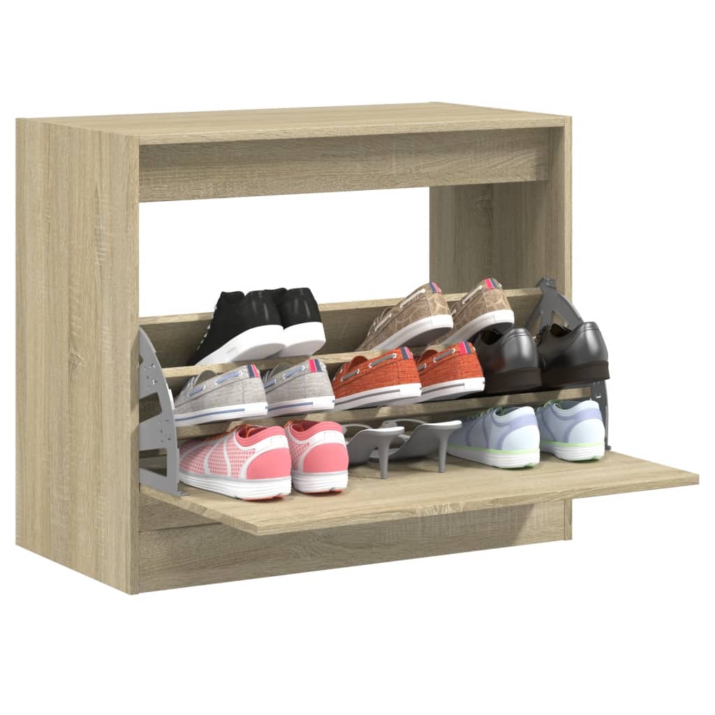 vidaXL Schuhschrank Sonoma-Eiche 80x42x69 cm Holzwerkstoff