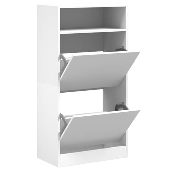 vidaXL jalatsikapp, valge, 64 x 34 x 116 cm, tehispuit