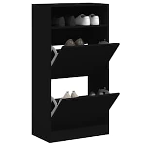 Botník černý 60 x 34 x 116 cm kompozitní dřevo - obrázek 1