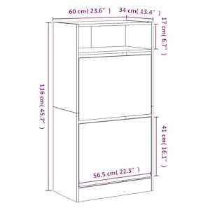 Botník dub sonoma 60 x 34 x 116 cm kompozitní dřevo - obrázek 9