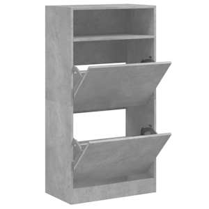 vidaXL jalatsikapp, betoonhall, 60 x 34 x 116 cm, tehispuit