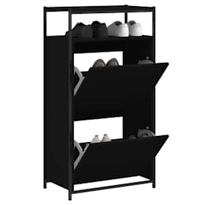 Botník černý 60 x 34 x 112 cm kompozitní dřevo - obrázek 1