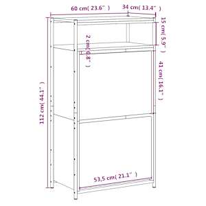 Botník dub sonoma 60 x 34 x 112 cm kompozitní dřevo - obrázek 9