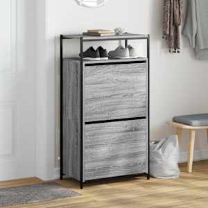 Botník šedý sonoma 60 x 34 x 112 cm kompozitní dřevo - obrázek 3