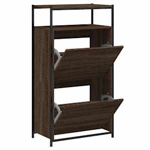 vidaXL jalatsikapp, pruun tamm, 60 x 34 x 112 cm, tehispuit