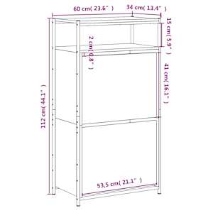 Botník hnědý dub 60 x 34 x 112 cm kompozitní dřevo - obrázek 9