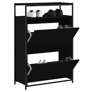 Botník černý 75 x 34 x 112 cm kompozitní dřevo - obrázek 1