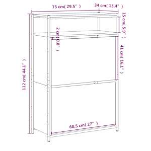 Botník dub sonoma 75 x 34 x 112 cm kompozitní dřevo - obrázek 9