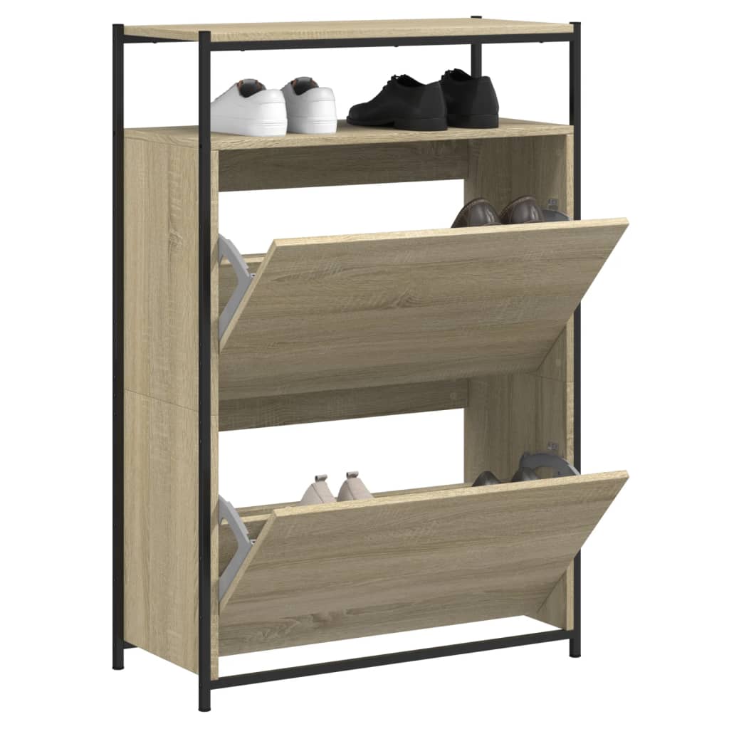 Schuhschrank Sonoma-Eiche 75x34x112 cm Holzwerkstoff