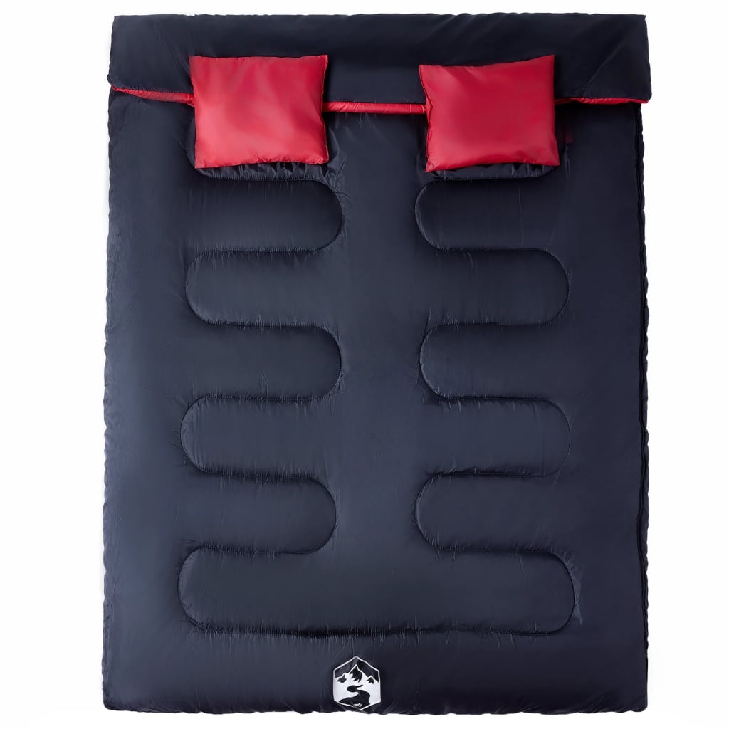 vidaXL Sac de dormit dublu cu perne de camping, adulți, 3-4 anotimpuri