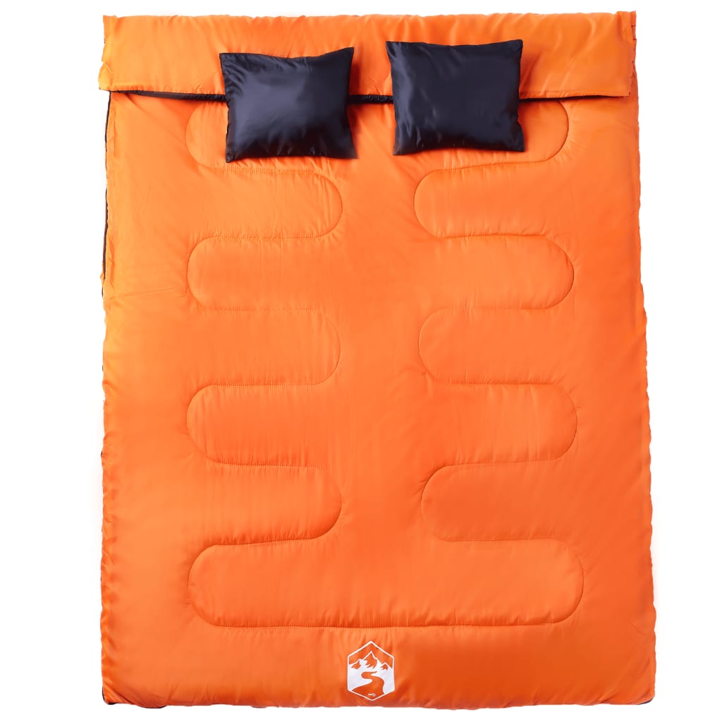 Doppelschlafsack mit Kissen Erwachsene Camping 3-4 Jahreszeiten