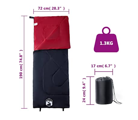MEREZA XL-Schlafsack Für Erwachsene & Kinder – Bis -12°C, Mit Kissen, Für Camping & Outdoor