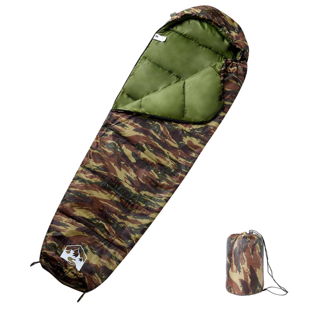 vidaXL Sac de dormit tip mumie pentru adulți de camping, 3 anotimpuri