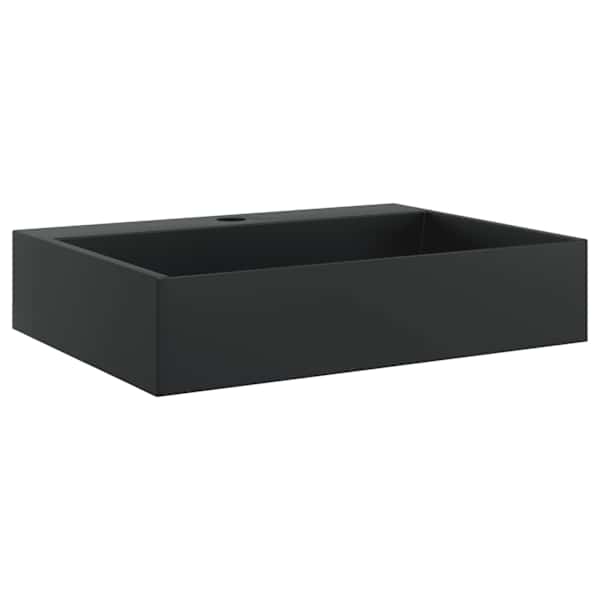 vidaXL valamu, 50x38x11 cm, mineraalvalatis/marmorvalatis, matt must