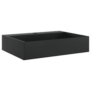 Umyvadlo 50x38x11 cm minerální/mramorový kompozit černé - obrázek 2