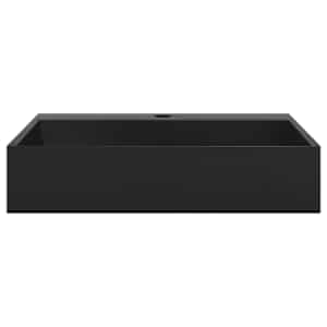Umyvadlo 50x38x11 cm minerální/mramorový kompozit černé - obrázek 4