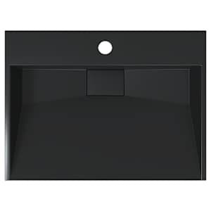 Umyvadlo 50x38x11 cm minerální/mramorový kompozit černé - obrázek 7