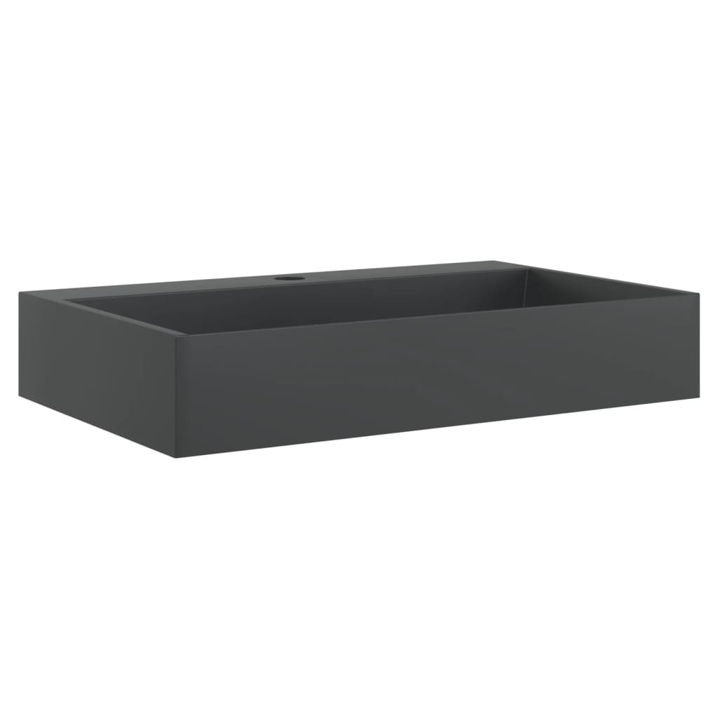 vidaXL Umyvadlo 60x38x11 cm minerální/mramorový kompozit černé