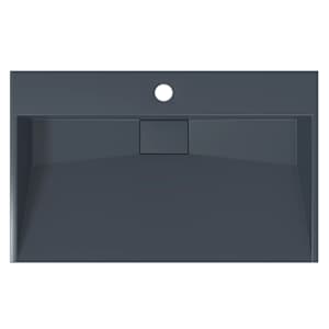 Umyvadlo 60x38x11 cm minerální/mramorový kompozit antracitové - obrázek 7