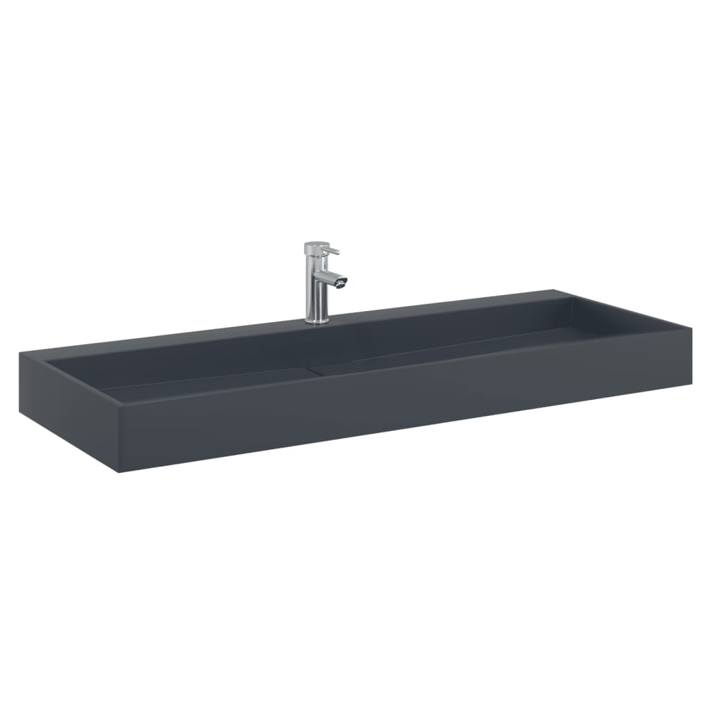 vidaXL Lavoar antracit 120x46x11 cm conglomerat turnat mineral/marmură
