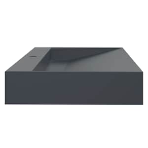 Umyvadlo 120x46x11 cm minerální/mramorový kompozit antracitové - obrázek 5