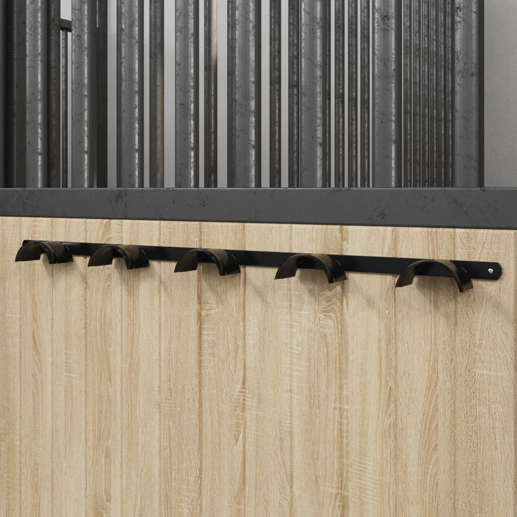 vidaXL Cuier de căpăstru pentru 5 căpestre, negru, fier