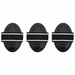 Krtača za konja 3 kosi črno jeklo