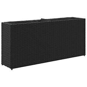 vidaXL taimekast 2 potiga, must, 90 x 20 x 40 cm, pol&uuml;rotang