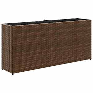 vidaXL taimekast 2 potiga, pruun, 90 x 20 x 40 cm, pol&uuml;rotang