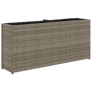 vidaXL taimekast 2 potiga, hall, 90 x 20 x 40 cm, pol&uuml;rotang