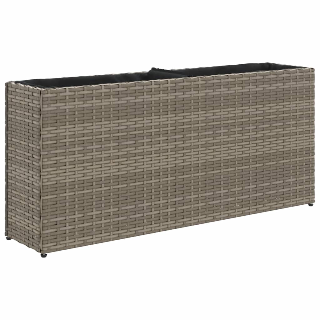 vidaXL Zahradní truhlík s 2 květináči šedý 90x20x40 cm