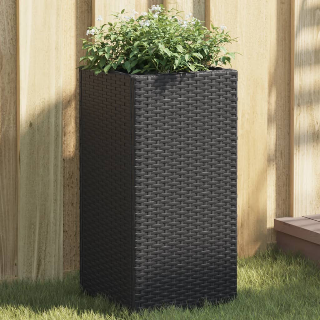 vidaXL Pflanzkübel Schwarz 30x30x60 cm Poly Rattan