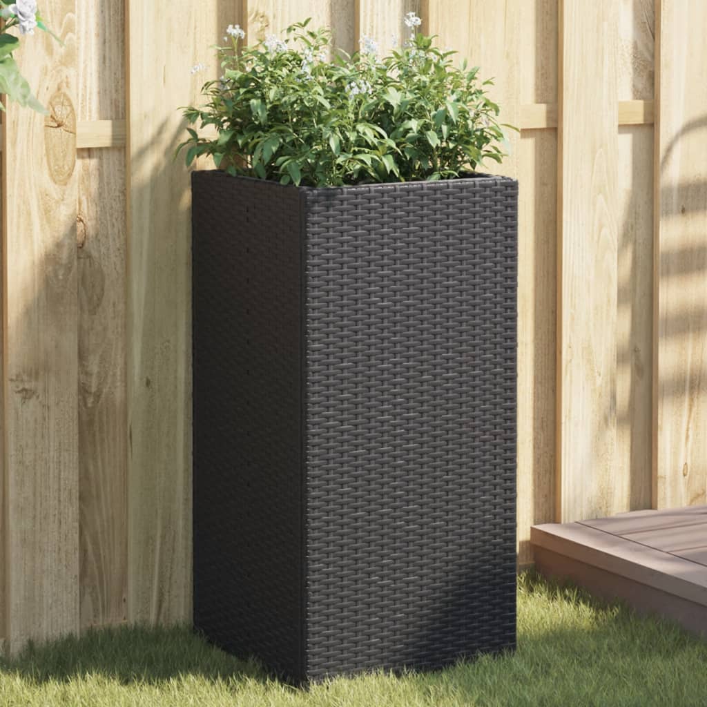 vidaXL Pflanzkübel Schwarz 40x40x80 cm Poly Rattan