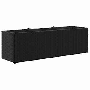 vidaXL taimekast 3 potiga, must, 105 x 30 x 32 cm, pol&uuml;rotang